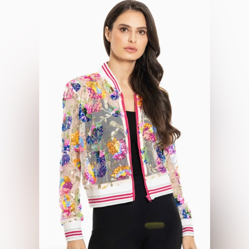 Adore Mesh Sequin Jacket Size Medium - image 1